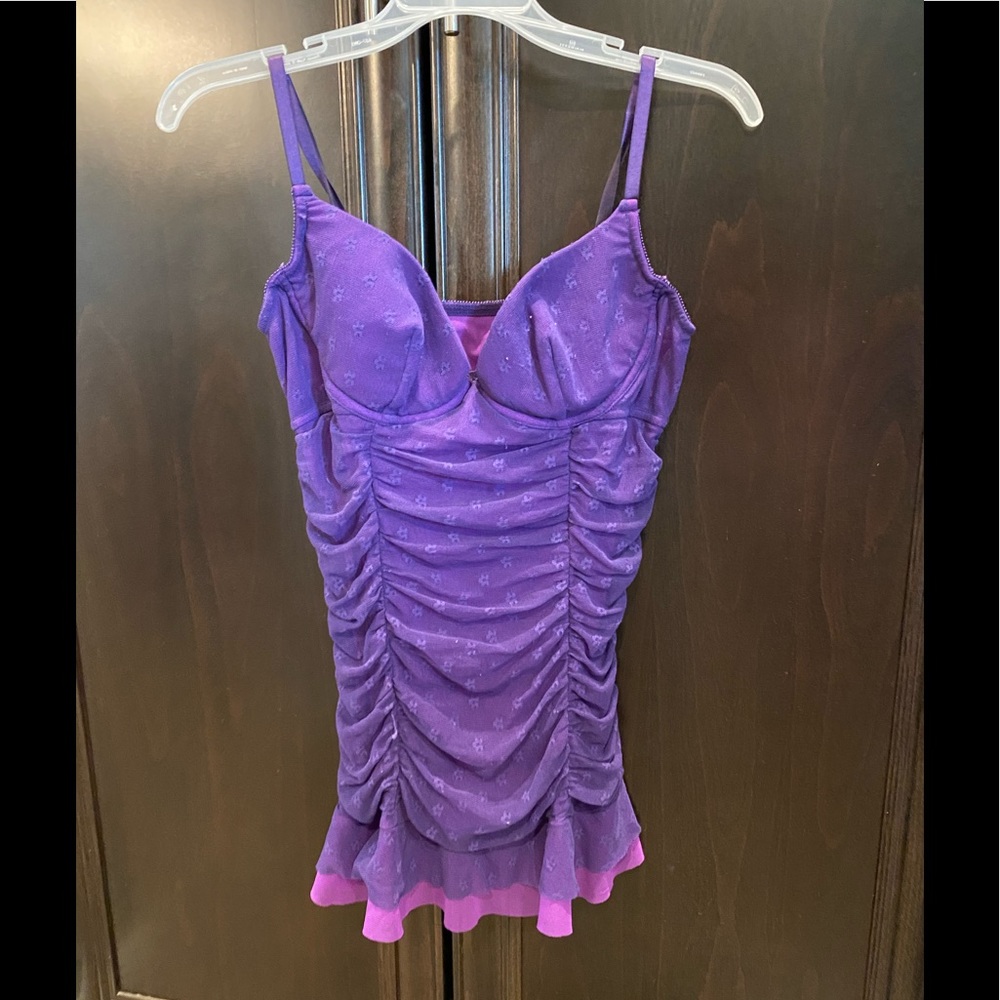 Purple Victoria’s Secret Ruched lingerie corset like top